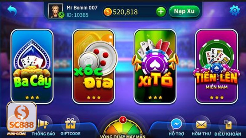 Game Bài SC888 - Các trò chơi giải trí khác trong sảnh bài